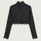 Anke High Neck Lace Top