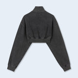 Gunther Cropped Quarter Zip Sweatshirt